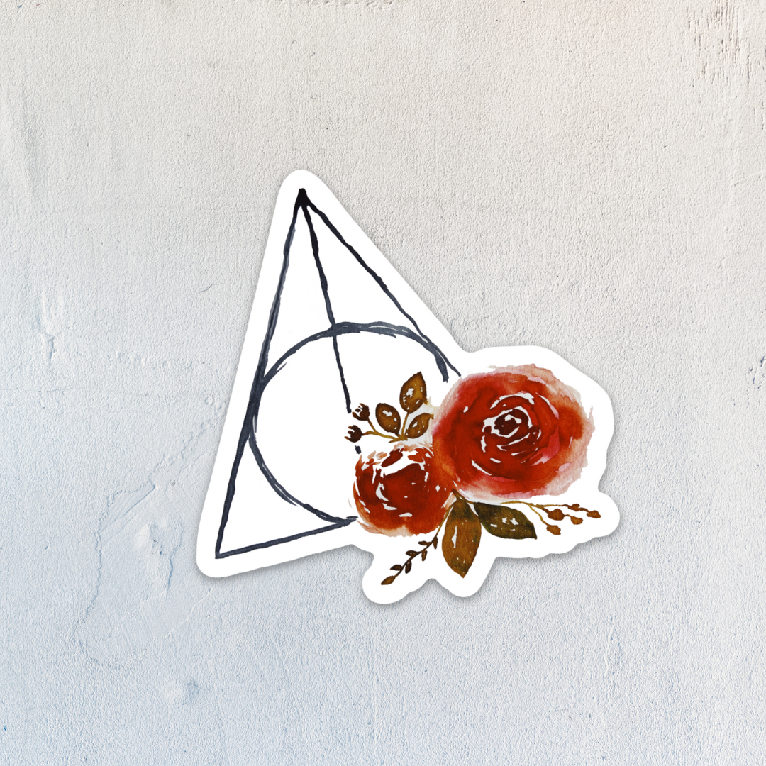 Deathly Florals in Crimson Sticker